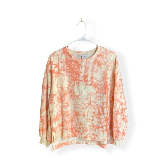 Marble Print Crew Neck Sweatshirt in Stone | XS - Picture 8 of 9